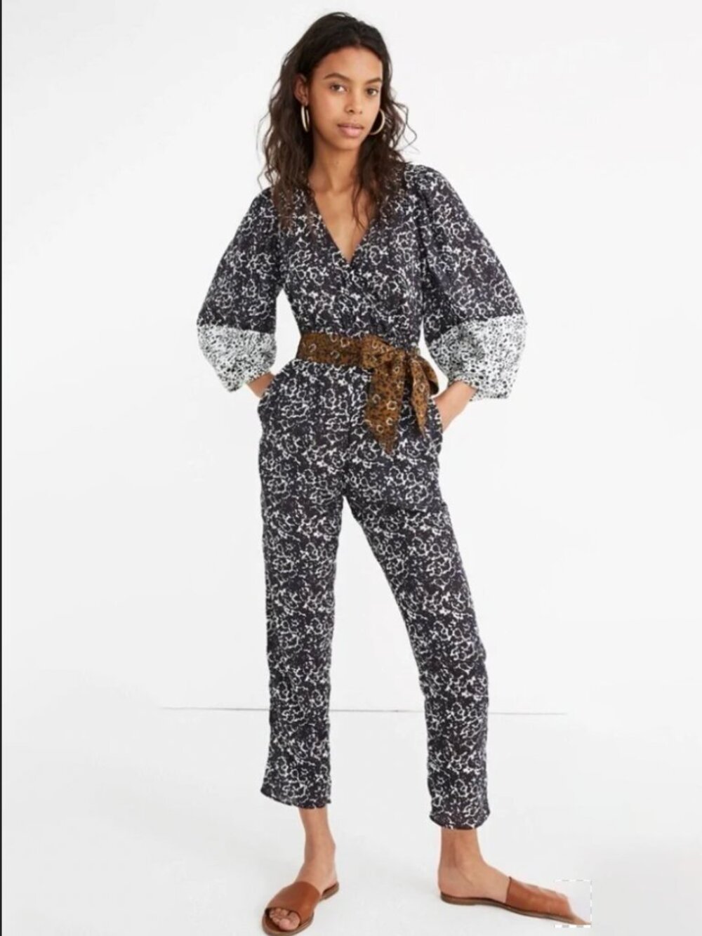 Apiece Apart Meru Wrap Jumpsuit in Multi Floral